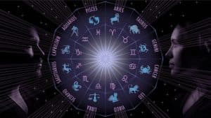 man and woman sun sign zodiac wheel