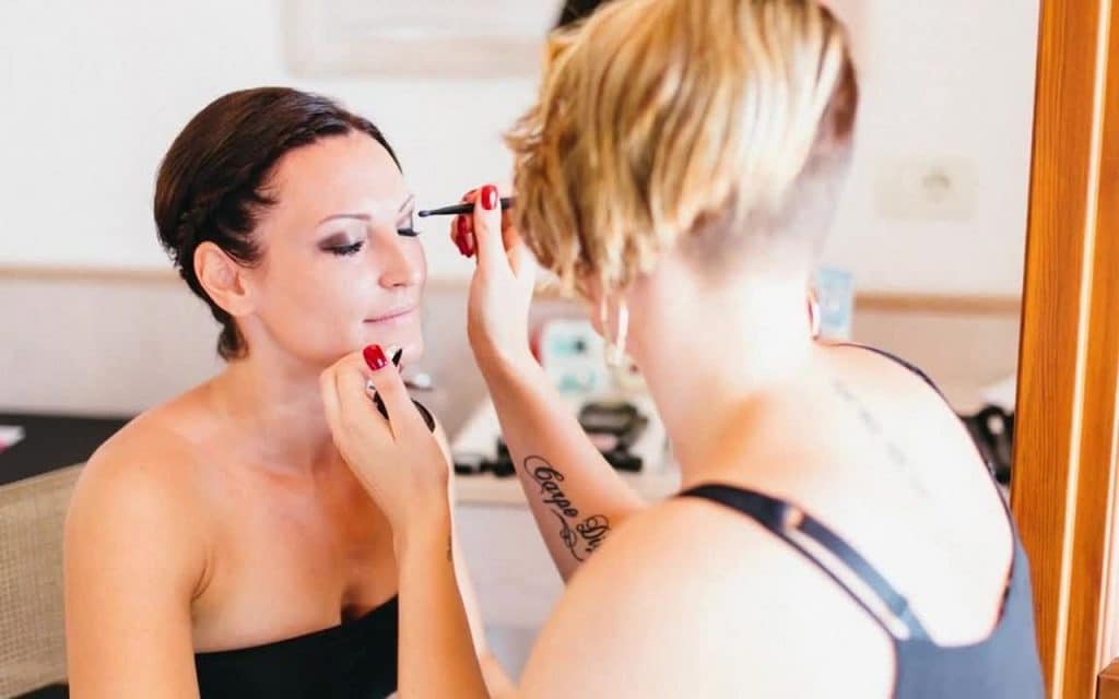 make up, wedding, bride, tattoo, make-up artist, eyes, eye makeup, red nails