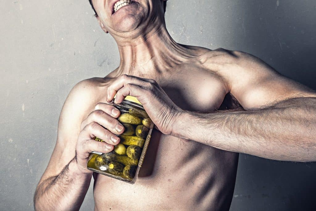 If you are stong enough to have a hangover are you strong enough to open the jar without spilling the pickle juice?